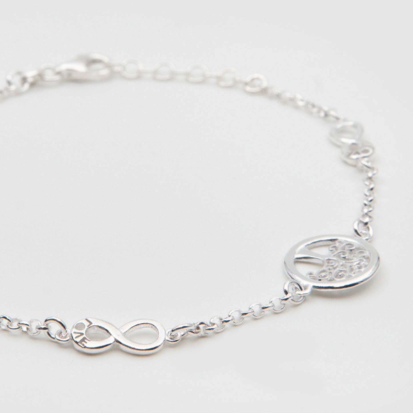 925 Silver Infinity &amp; Tree of Life Bracelet