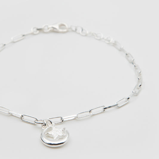 925 Silver Moon &amp; Stars Bracelet