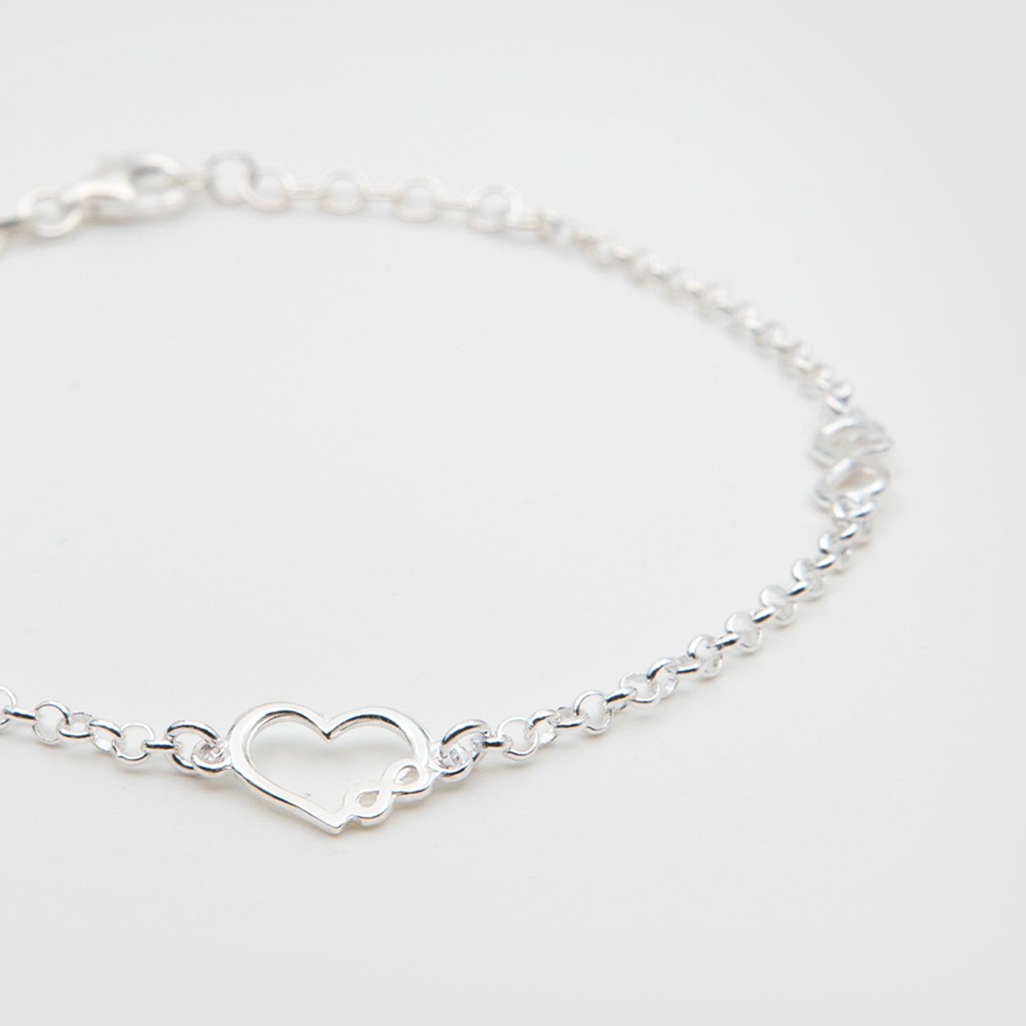 Infinity heart bracelet 925 Silver