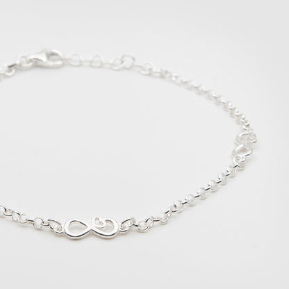 925 Silver Infinity Love Bracelet