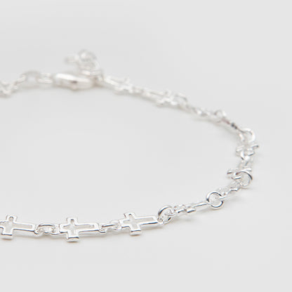 925 Silver Bracelet with cross motif