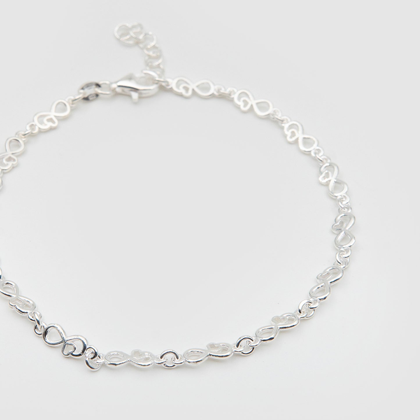 925 Silver Infinity Hearts Bracelet