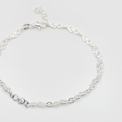 925 Silver Infinity Hearts Bracelet