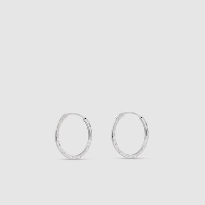 18K white gold hoop earrings