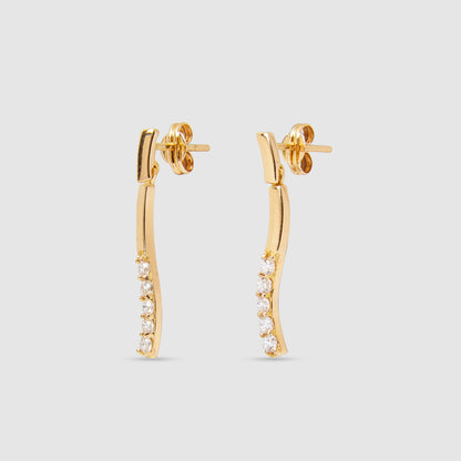 18K Gold Earrings with Zircons