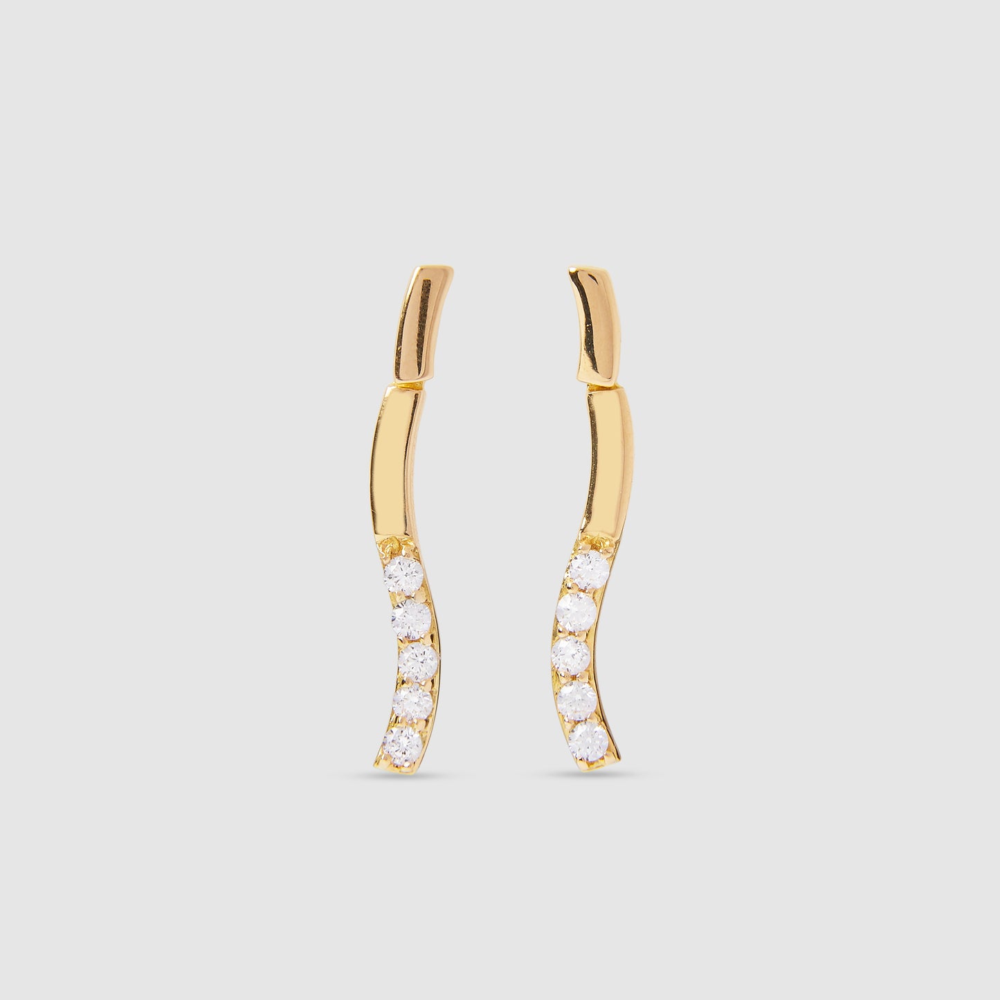 18K Gold Earrings with Zircons