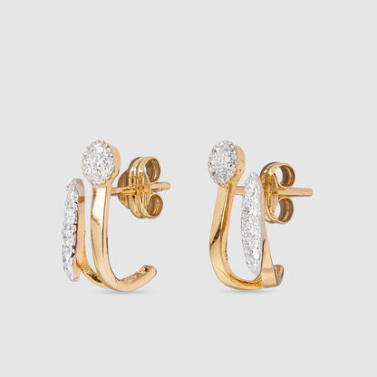 18K Gold Earrings with Zircons