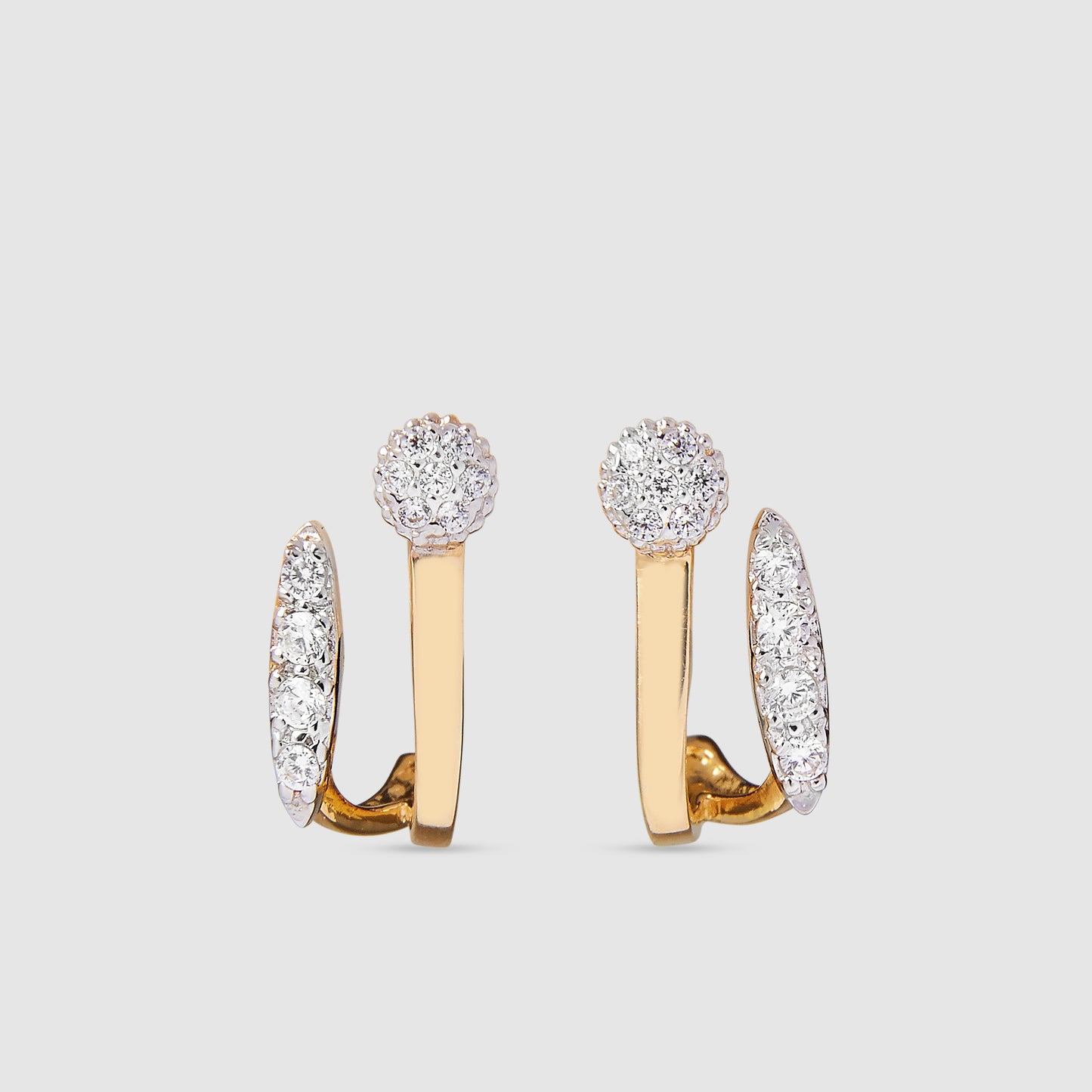 18K Gold Earrings with Zircons