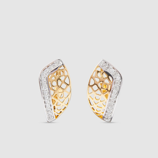 18K Gold Earrings with Zircons