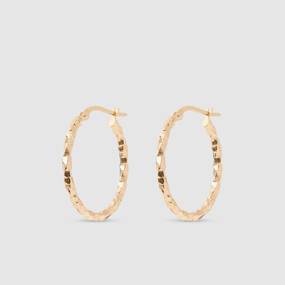 18K Gold Oval Hoop Earrings