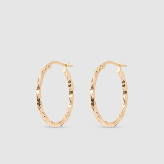 18K Gold Oval Hoop Earrings