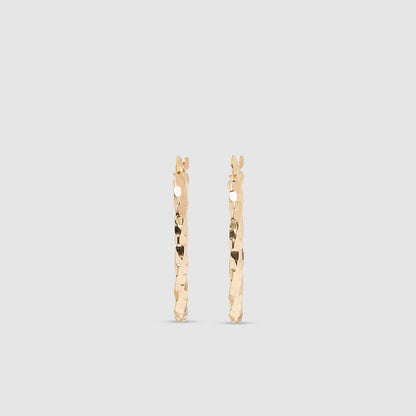 18K Gold Oval Hoop Earrings