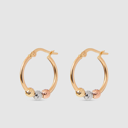 Hoop earrings with ball detail