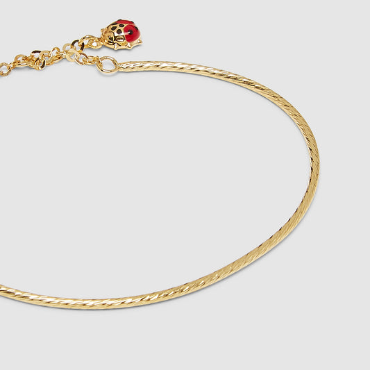 18K Gold Bracelet with children ladybug