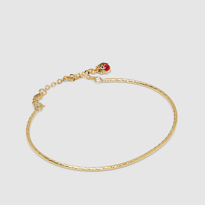 18K Gold Bracelet with children ladybug