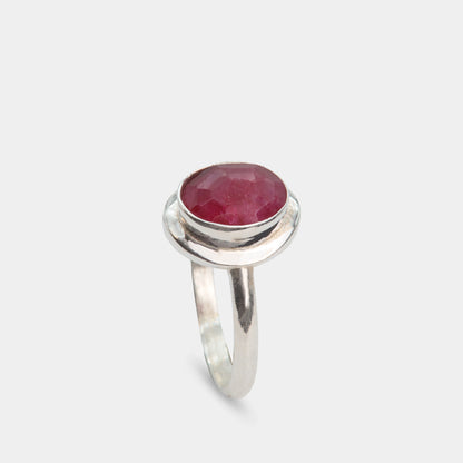 Anillo con piedra roja Plata 925