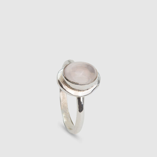 Anillo Piedra Rosa Plata 925