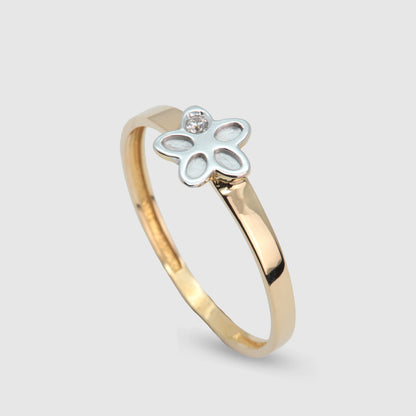 Anillo flor Comunión Oro 18K