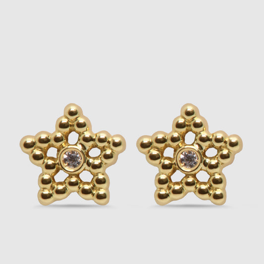 Pendiente Estrella Oro 18K