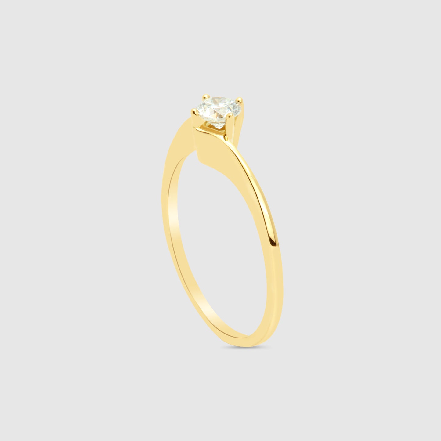 Anillo Solitario Oro 18K y Brillante