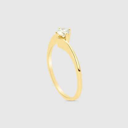 Anillo Solitario Oro 18K y Brillante