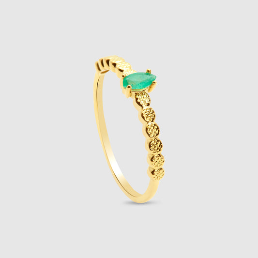 Anillo Oro 18K Esmeralda