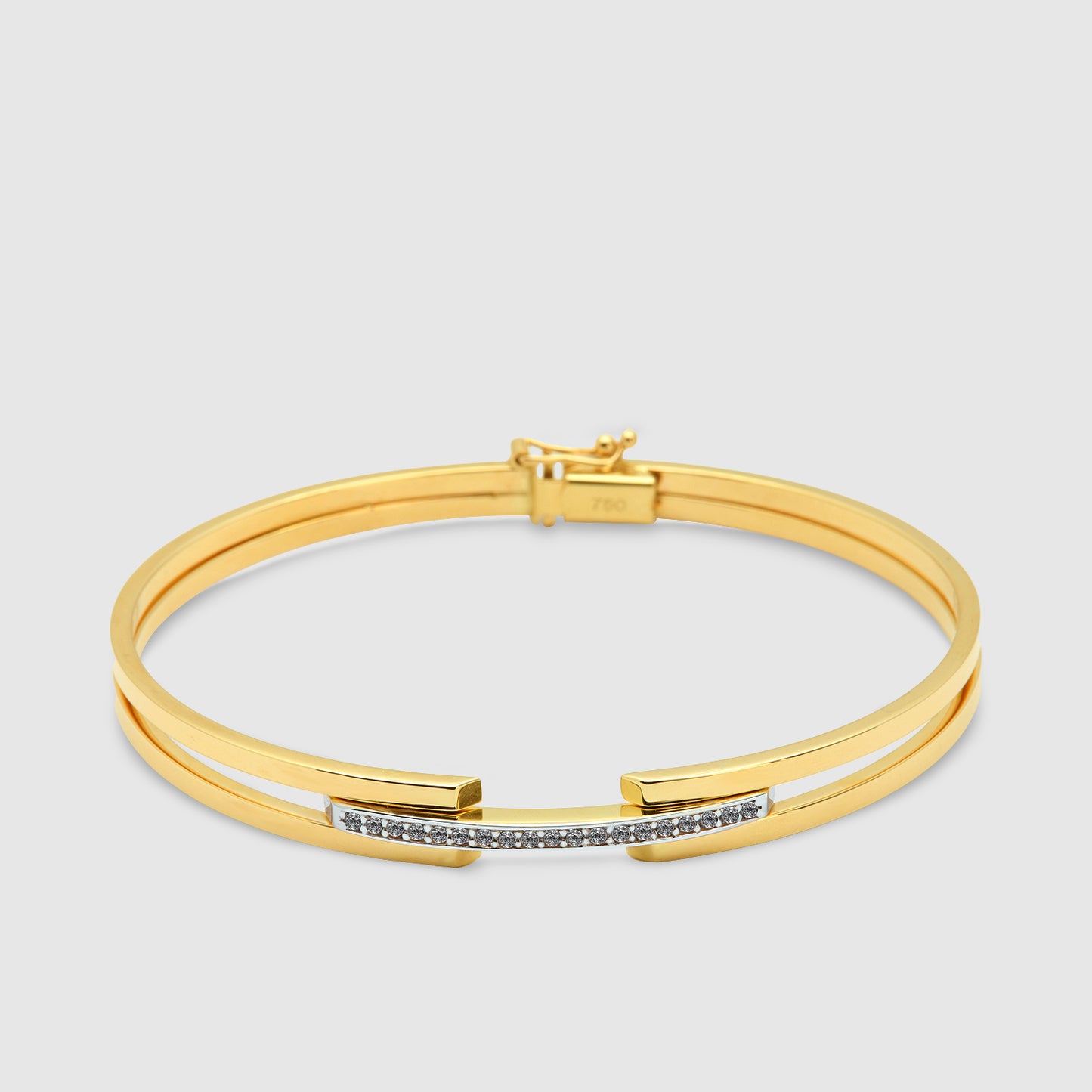 Pulsera doble tira rígida Oro 18K