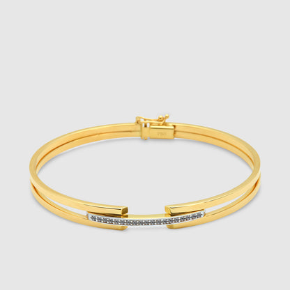 Pulsera doble tira rígida Oro 18K