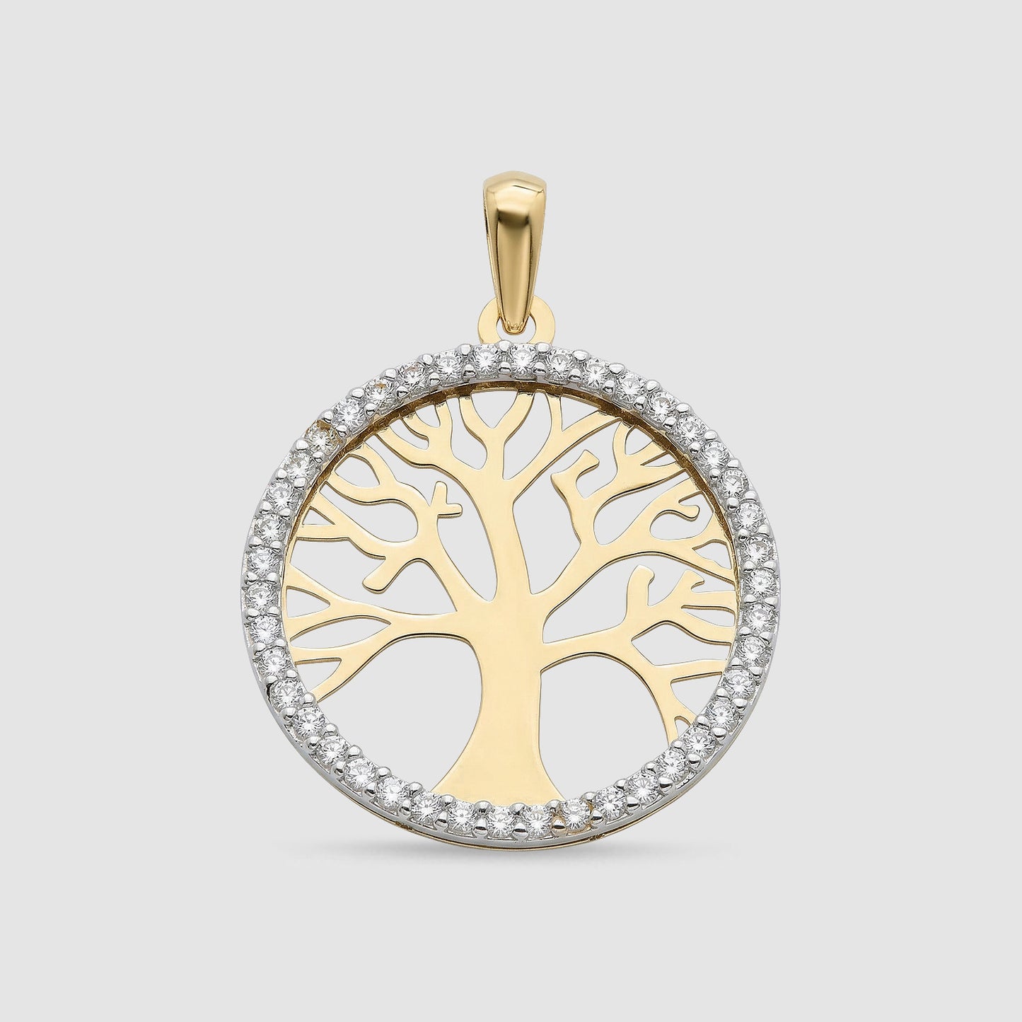 Colgante Arbol de la Vida Bicolor Oro 18K & Circonitas