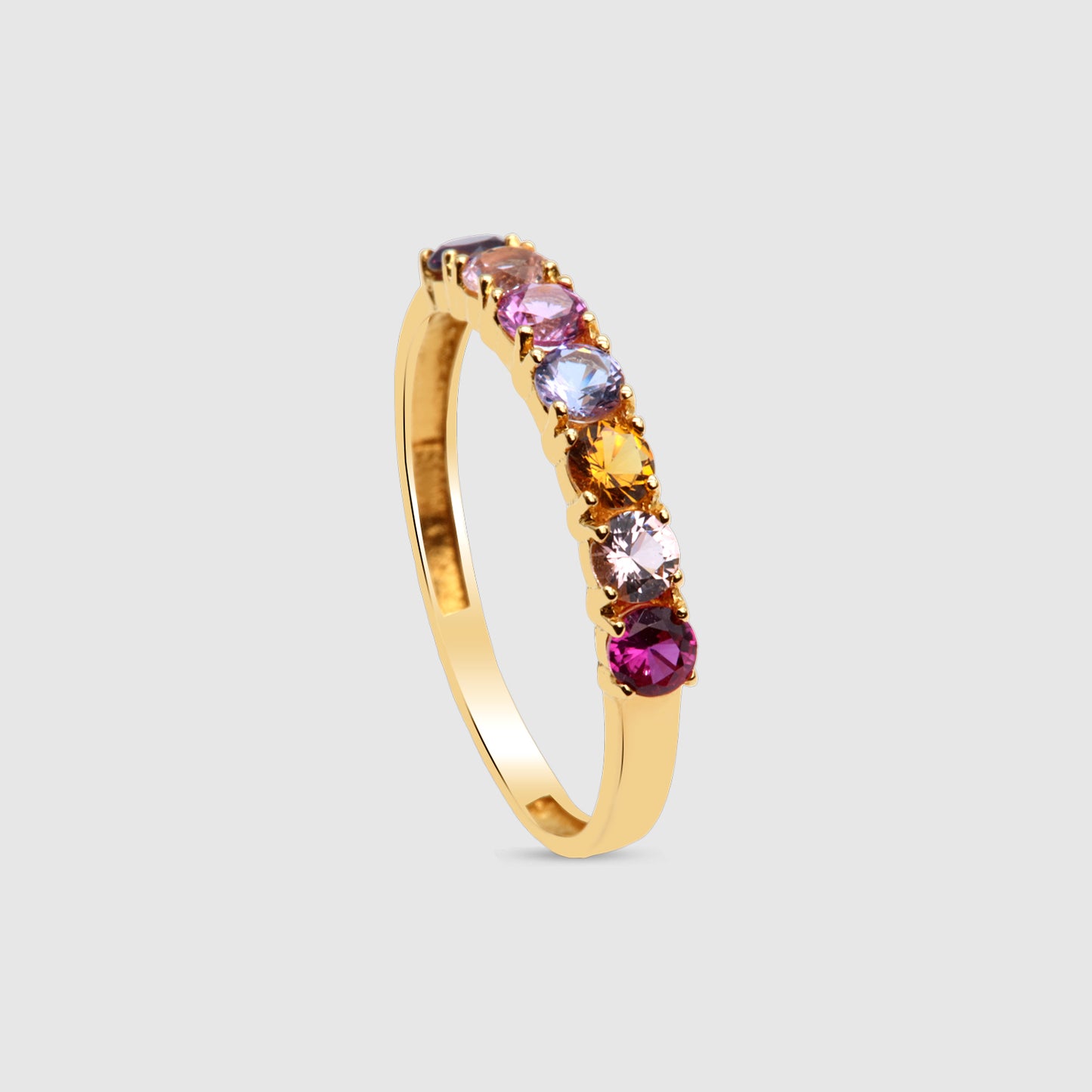 Anillo Oro 18K Garras Multicolor