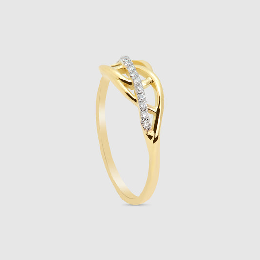 Anillo Oro Bicolor 18K y Brillantes.