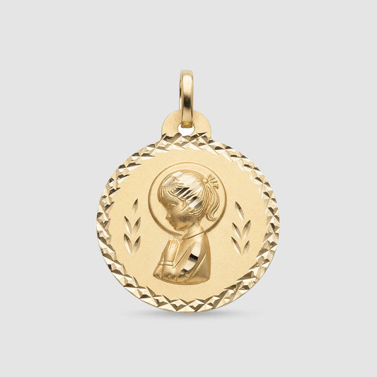 Medalla Virgen Niña Oro 18K