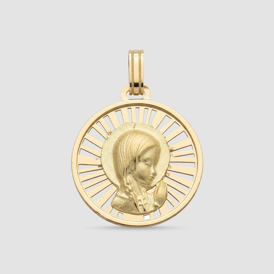 Medalla Virgen Niña Oro 18K