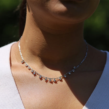 925 Silver choker and zircons