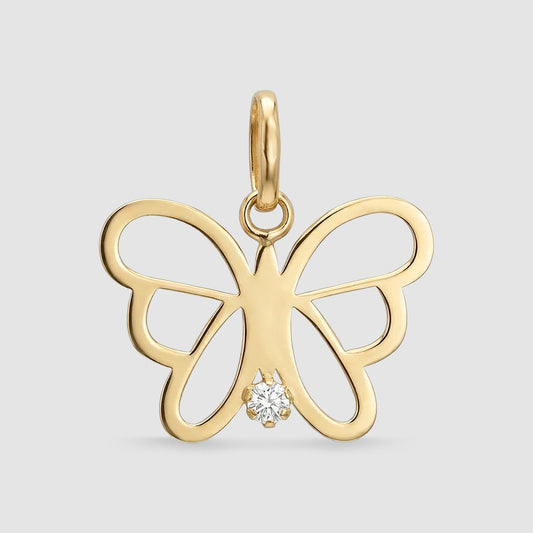 Colgante Mariposa Calada Oro 18K & Circonita