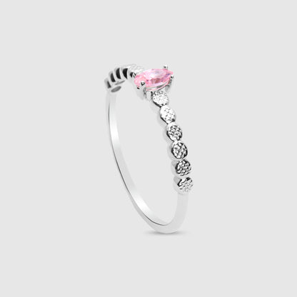 Anillo Oro Blanco 18K Rosa de Francia