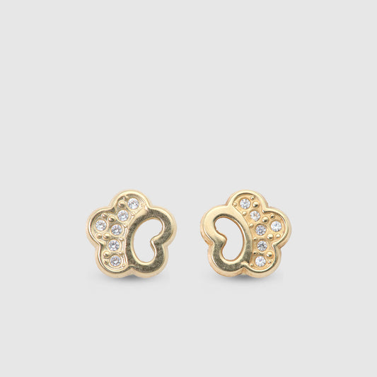 18K Gold &amp; Zirconia Earrings