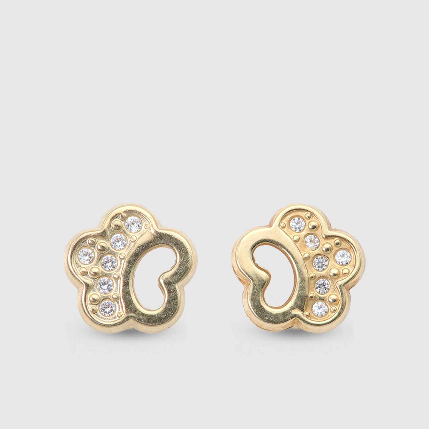 18K Gold &amp; Zirconia Earrings