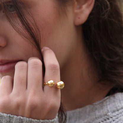 Anillo Lyra Plata 925 Baño Oro.