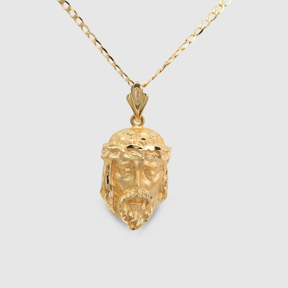 18K Gold Saint Face Pendant