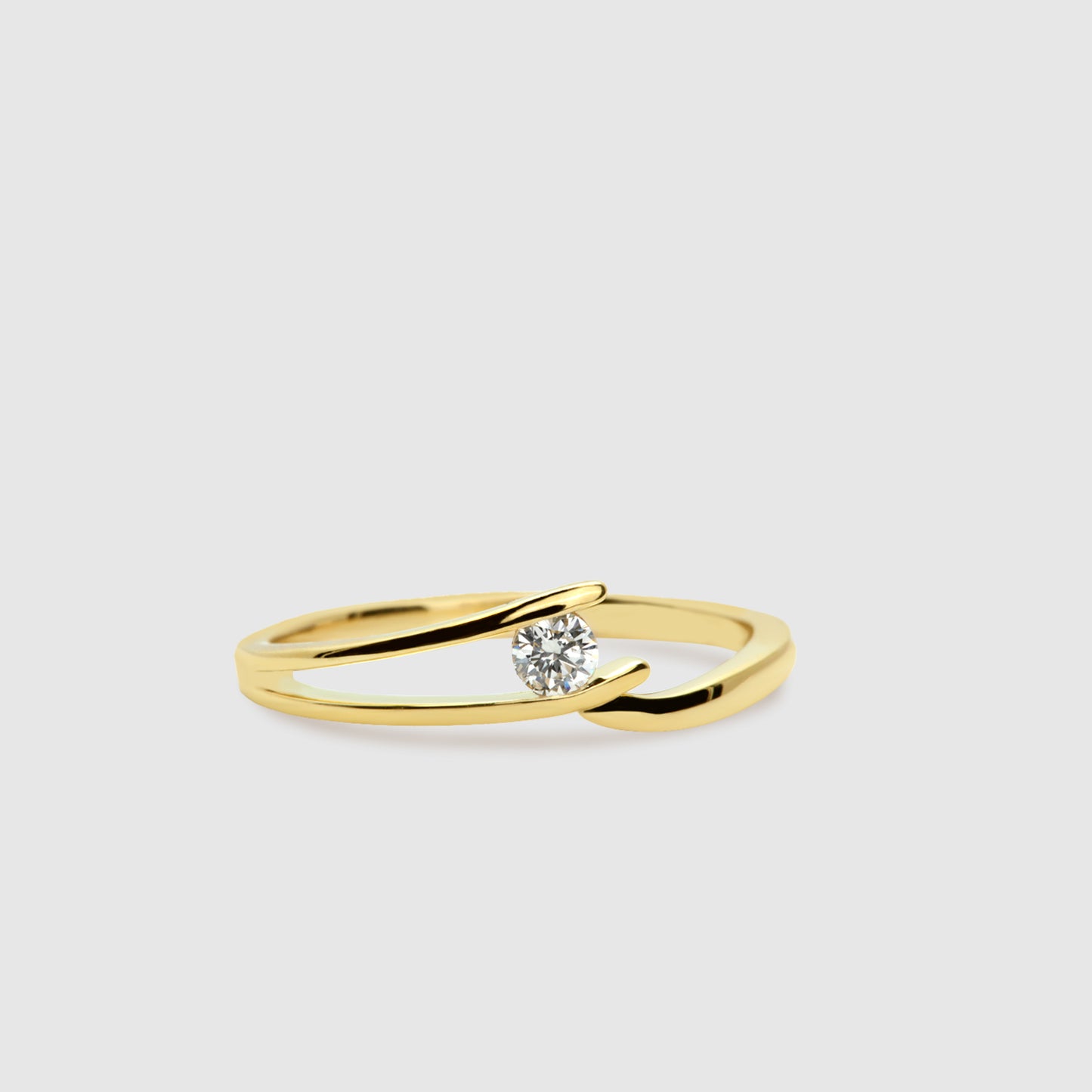 Anillo Solitario Oro 18K y Brillante