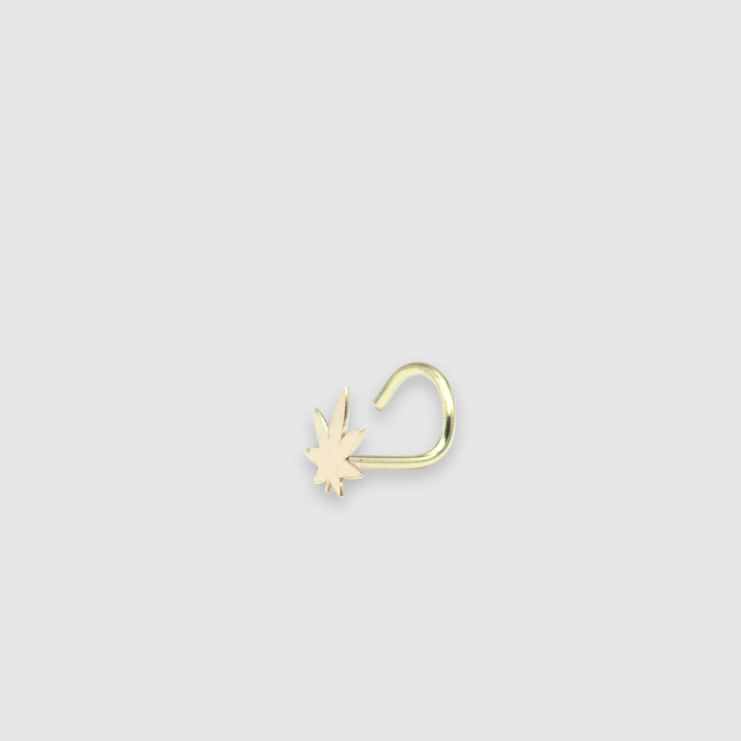 Piercing Nostril hoja de Cáñamo Oro 18K