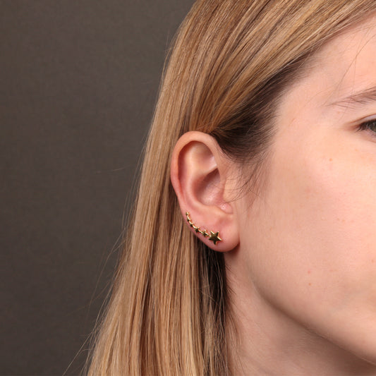 Pendientes Plata 925 Trepadores acabado en Oro 18K