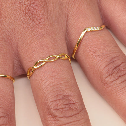 Anillo Oro 18K circonitas