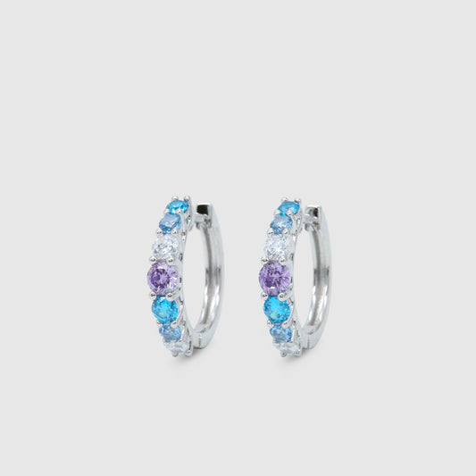 Hoop Earrings with Stones 925 Silver