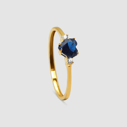 Anillo Blue Heart Oro 18K