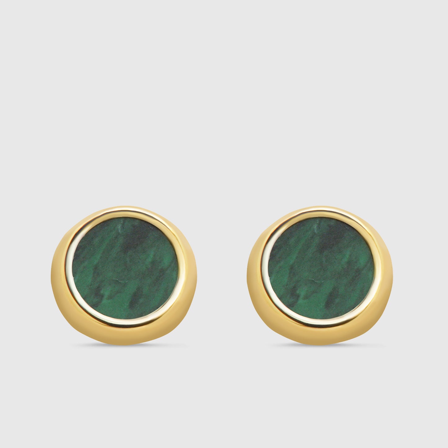 Pendientes Oro 18K Malaquita Circle