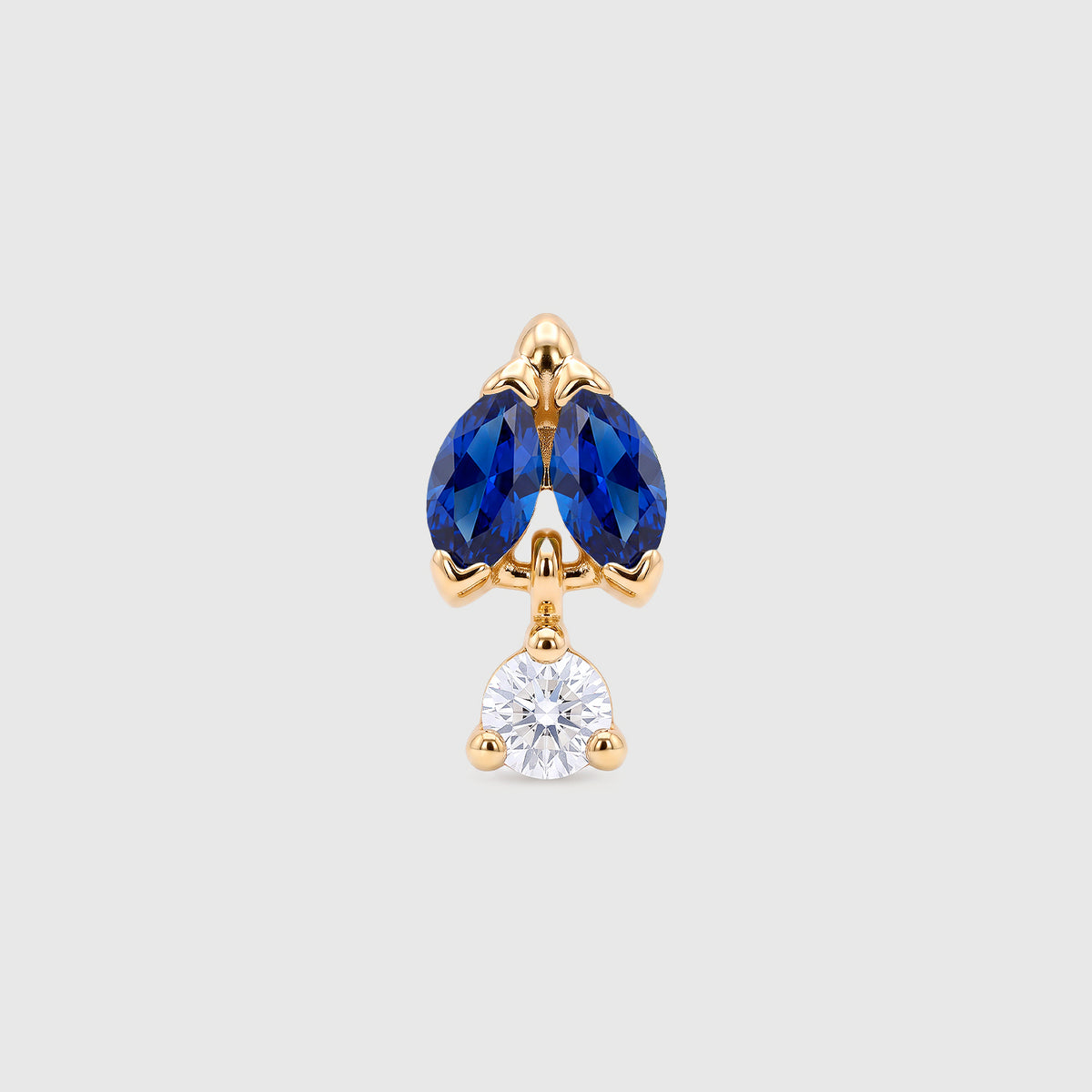 Pendiente Suelto Oro 18K & Piedra Azul