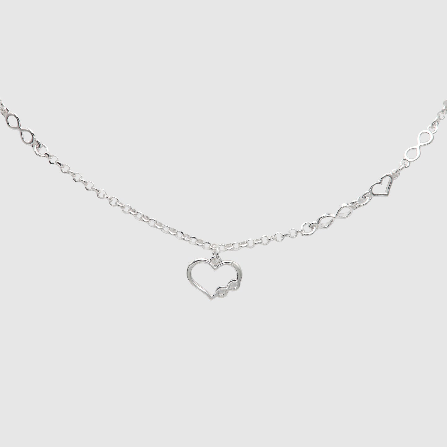 Heart choker with infinity 925 Silver