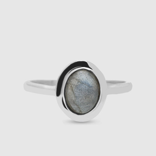 Anillo Plata 925 con Piedra Azul Celeste